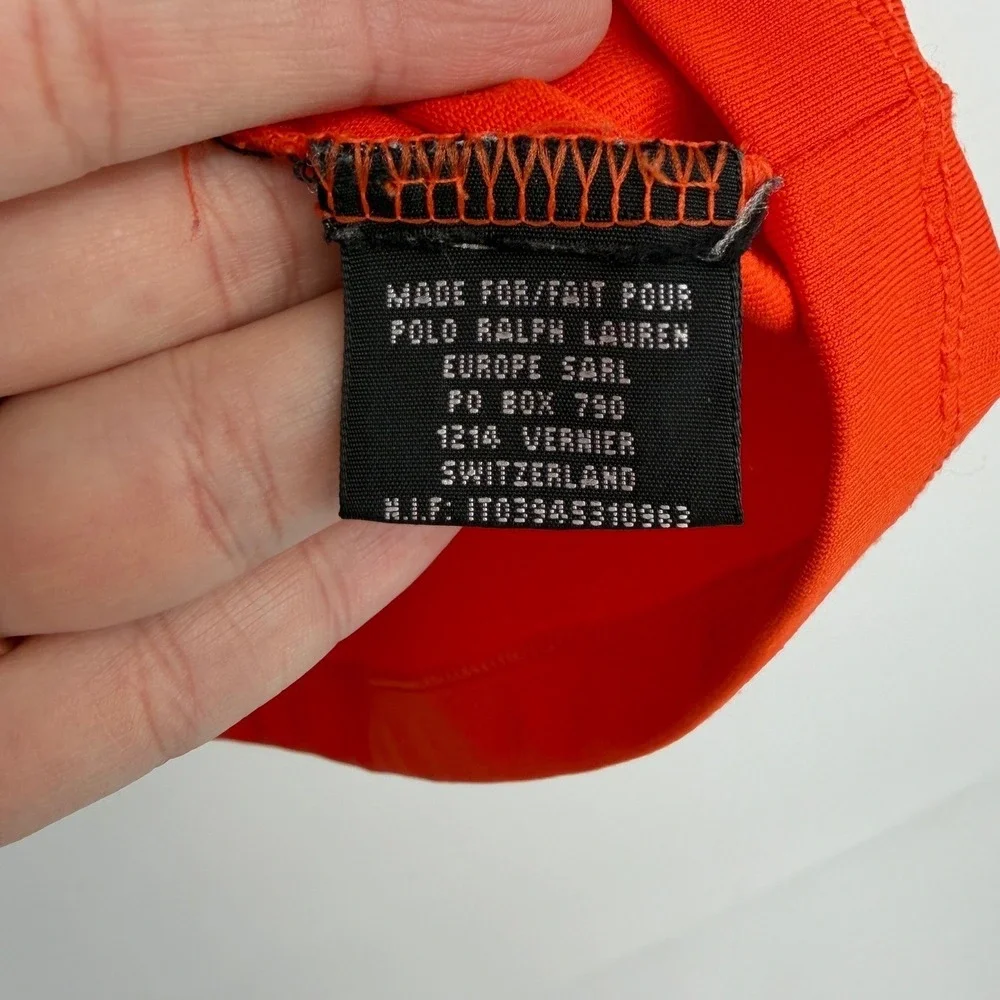 RLX Ralph Lauren Mens Polo Orange Navy Performance Golf‎ Shirt Size M